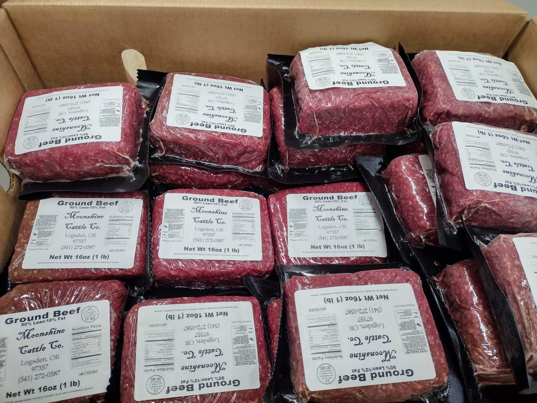 Ground Beef 90 10 Extra Lean 36LB Box Moonshine Cattle Company
